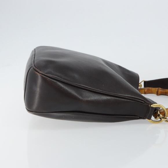 GUCCI Bamboo Hand Bag Leather Brown Gold 001 3444 001 3444 - Picture 4 of 12